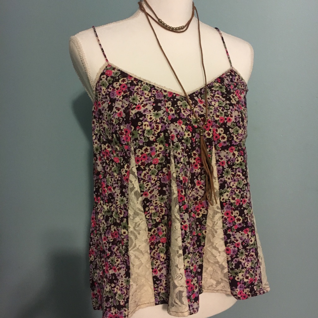 American Eagle Lace Floral Tank Top